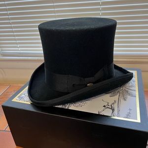 Scala 100% wool mad hatter top hat